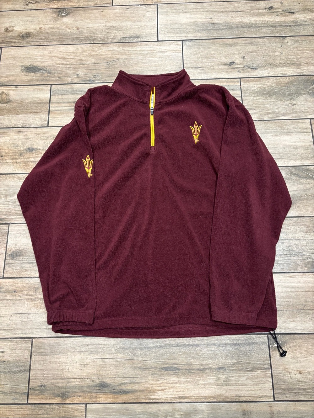 Arizona State University Sun Devils Fleece 1/4 Zip Pullover Maroon Size L